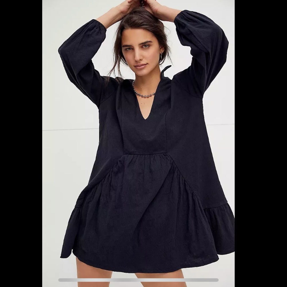 Free people Hudson Mini Dress Large Black